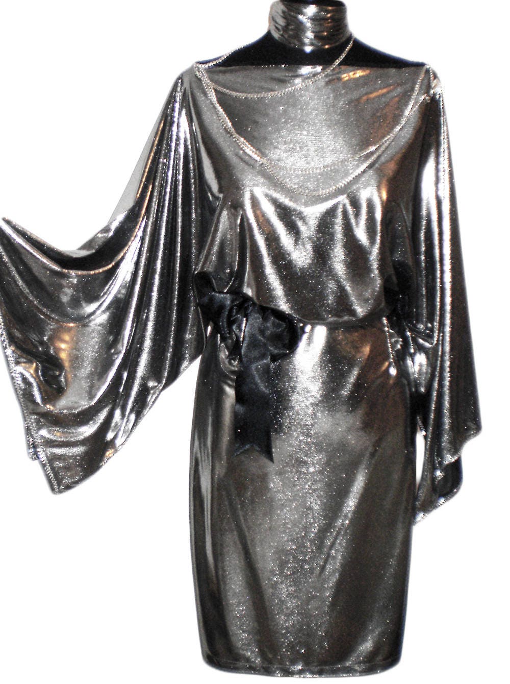knee length dresses for ladies Silk and lurex kimono dress main image 0