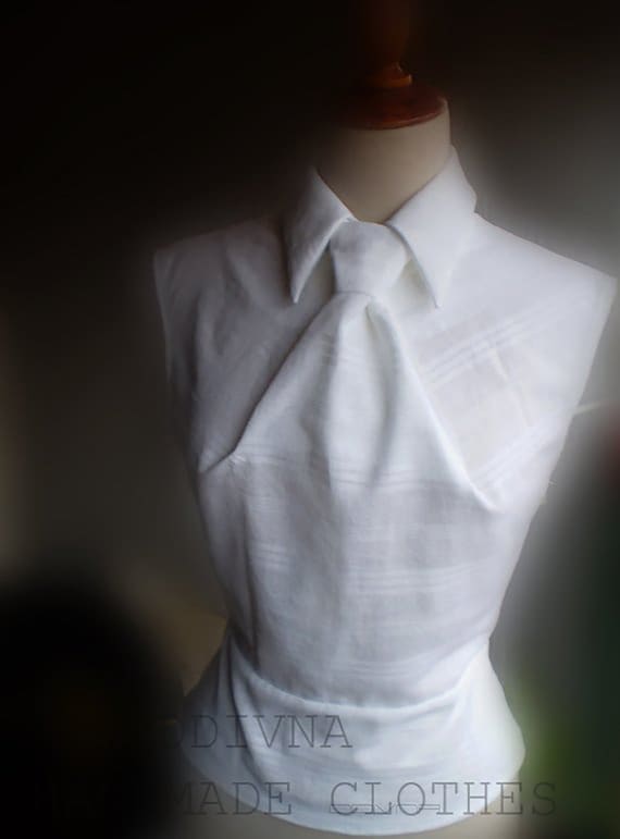 white neck tie shirt