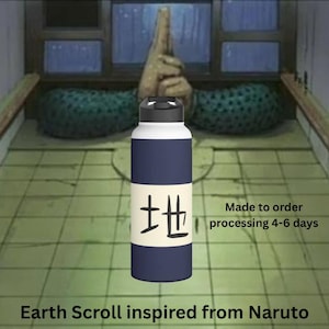 Anime Naruto Earth Ninja Scroll Stainless Steel Water Bottle