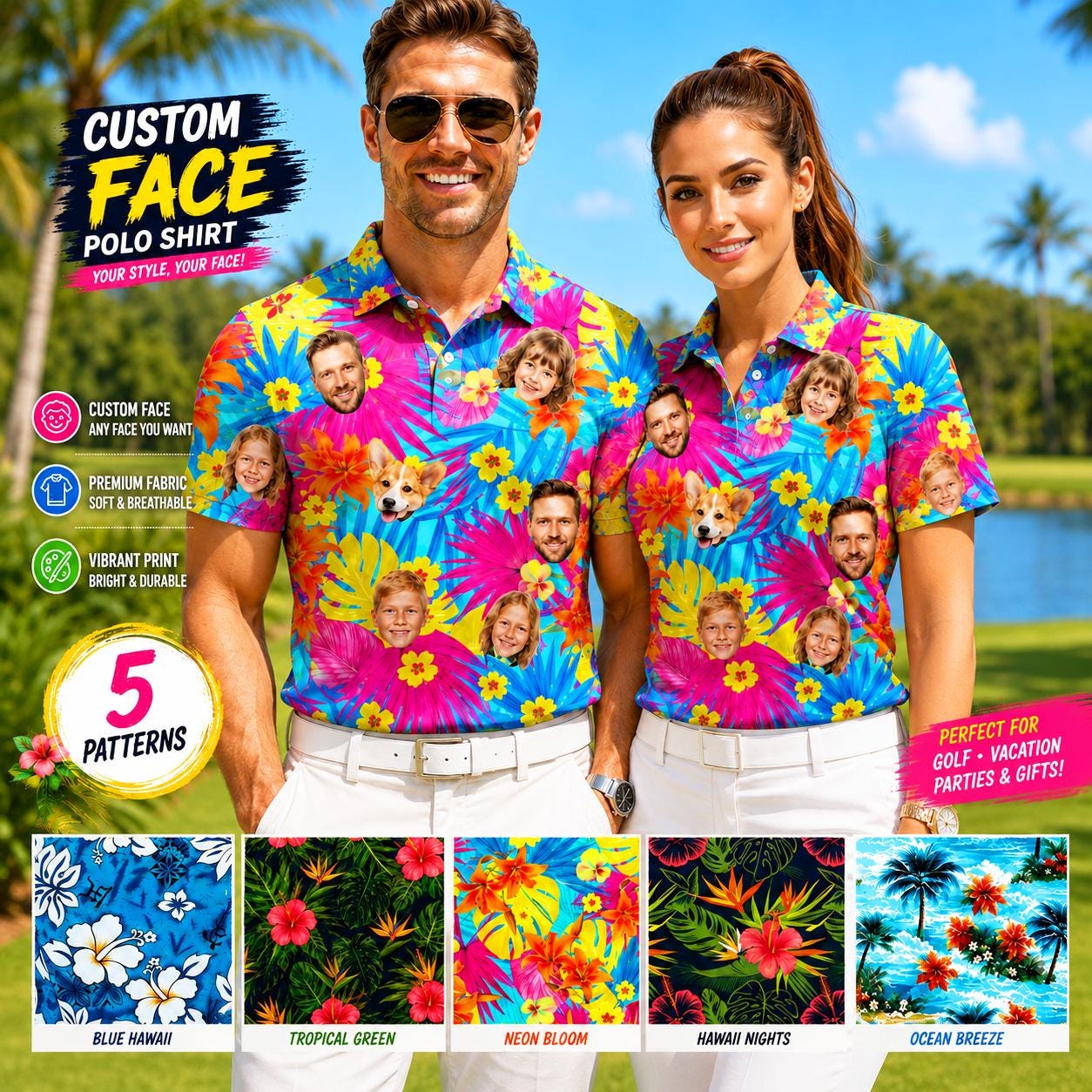 Womens Hawaiian Polo - Etsy