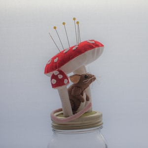 Kilner Jar Pincushion Mouse and Mushroom Pattern