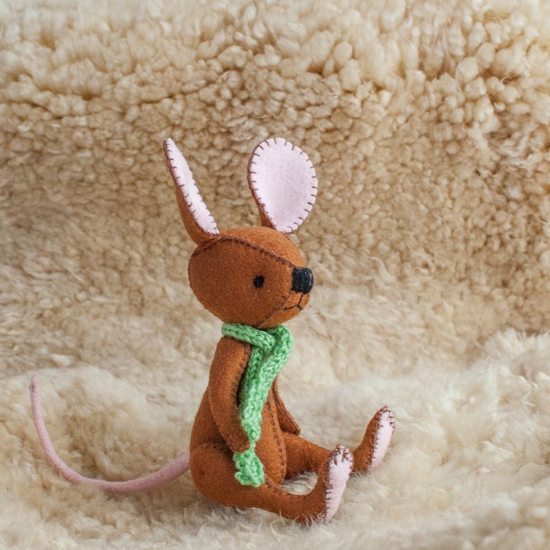 Mouse Pattern PDF, soft toy. Make him any way you like. Multicoloured, brown, grey or white. He will look just as great. image 4