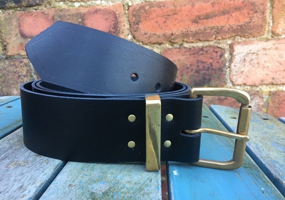 Black Leather Belt 2 Inches Wide 50mm With Choice of Buckle