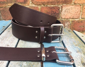 Dark Brown Leather Belt 2 Inches Wide 
