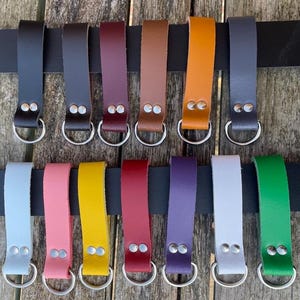 Echte Veg Tan Split Leder Gürtelschlaufe Schlüsselanhänger Halter Zubehör Wahl der Farbe & Schleife Handmade