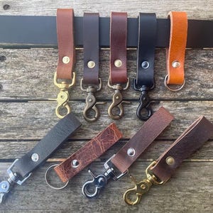 Echtes Büffelleder Gürtelschlaufe Schlüsselanhänger Halter Accessoire Farbauswahl & Befestigung Handmade