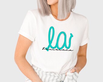 Louisiana T-Shirt for Minimalists; LA T-Shirt for Ladies; Louisiana word art shirt