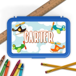 Personalized Airplane Pencil Box for School Kids