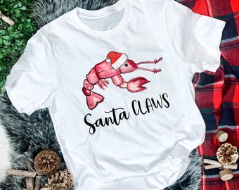 Santa Claws Crawfish Christmas Shirt, Southern Holiday Tee
