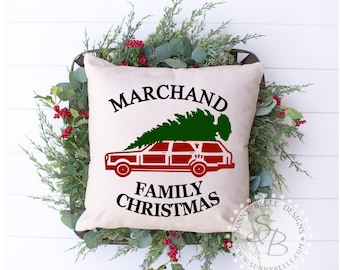 Christmas Vacation Pillow Cover; Personalized Christmas Pillow Cover