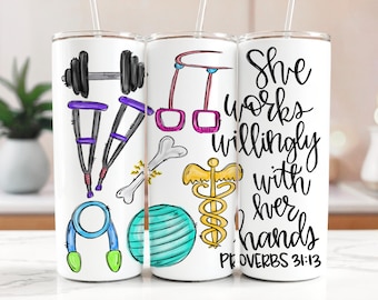 Personalized Physical Therapist Tumbler, Insulated 20oz PT Gift