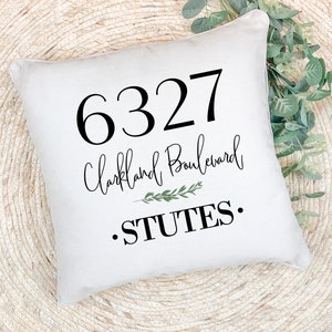 Custom Family Name and Address Pillow Cover