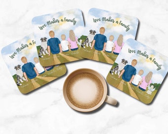 Personalized Hardboard Coasters: Customizable Housewarming and Birthday Gift; Portrait Coasters for Christmas Gift; Outdoorsman Gift