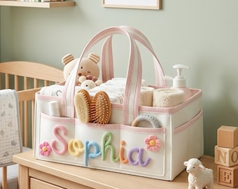 Organizer personalizzato per pannolini per neonati, cestino porta giocattoli per bambini, organizer per la cameretta, regalo per neonato, regalo per battesimo