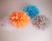 Set of 4 Tissue Paper Pom Poms