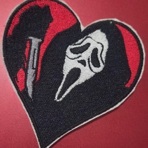 Ghost Face/Scream Heart Iron On Patch