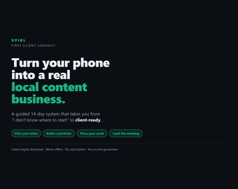 XPIRL Short-Form Video Business Starter Kit | 14-Day Local Client System (Digital Download)