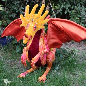 Pdf large dragon sewing pattern, poseable art doll, textile sculpture, cosplay, geek, d&d image 2