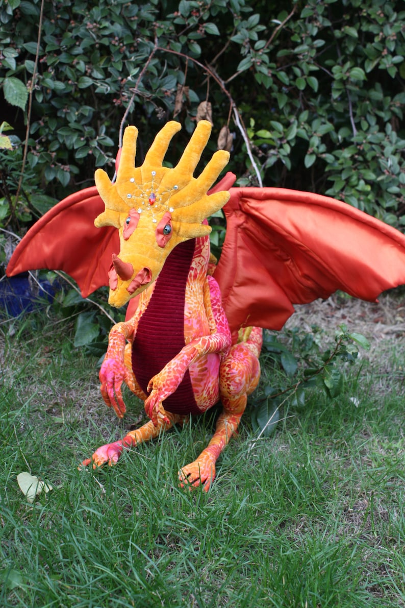 Pdf large dragon sewing pattern, poseable art doll, textile sculpture, cosplay, geek, d&d image 2