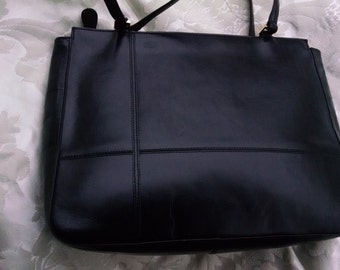 Etienne Aigner Black Leather Top-Handled Shoulder Bag