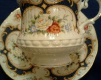 Vintage  Queen's  Fine Bone China Tea Cup and Saucer  ECS