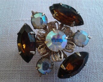 Rhinestone  Scatter Pin, Vintage Costume Jewelry Brooch  ECS