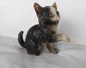 Vintage black kitten figurine