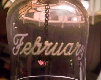 Crystal Glass Birthday Bell / February