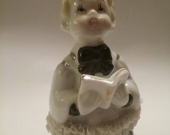 Angelic Choir Boy, Porcelain Singing Boy Figure