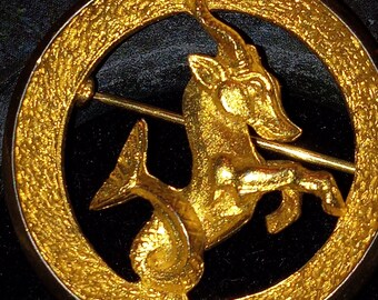 Parklane Zodiac Pin. Capricorn Goat Brooch