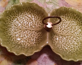 vintage Stangl divided  Chinese cabbage dish