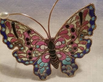 Stained Glass -Look Butterfly Brooch