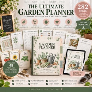 Paquete definitivo para planificar tu jardín, PDF rellenable, kit de semillas (descarga digital)