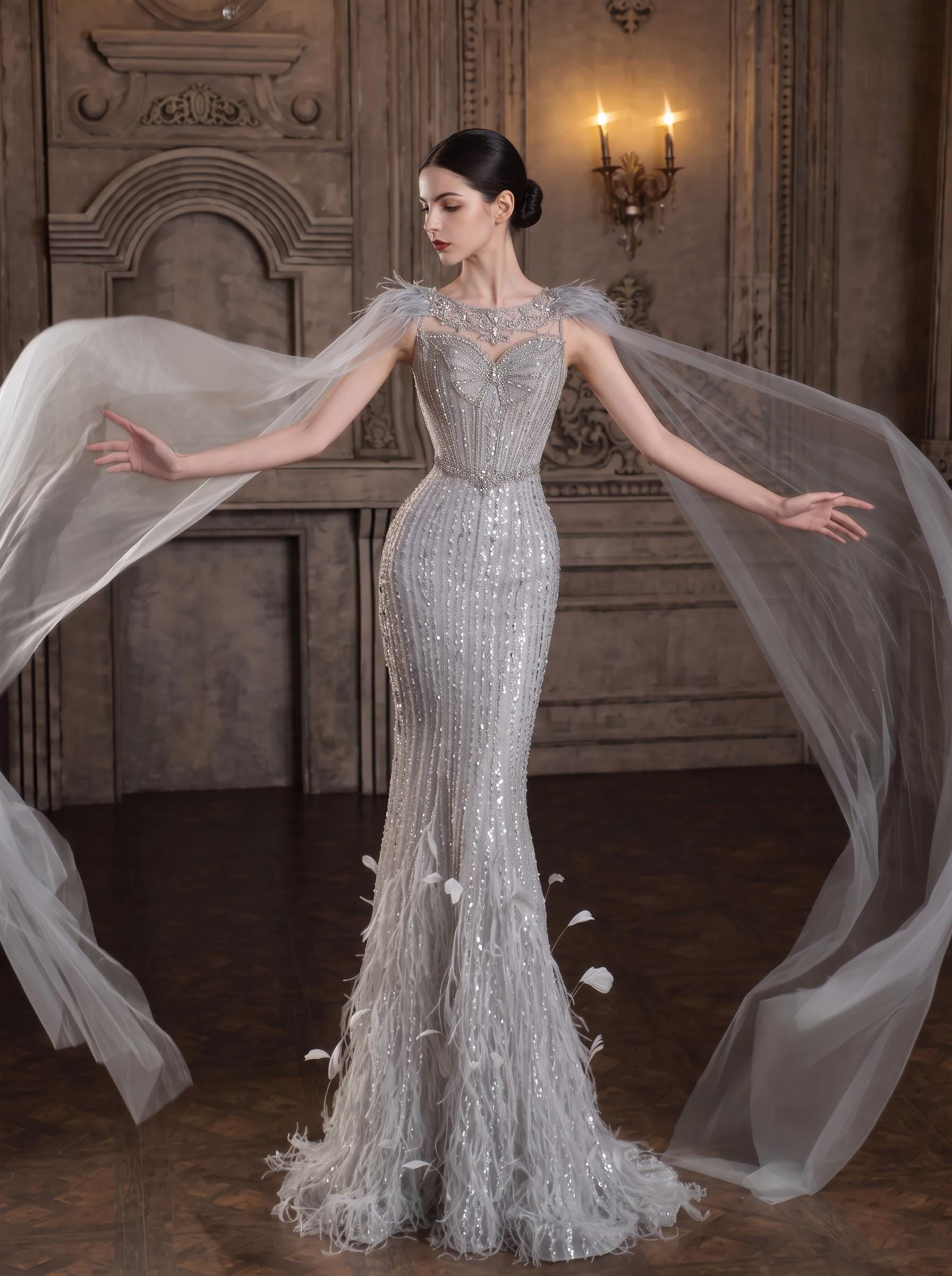 second hand designer evening dresses Prom Dress classy glamorous luxury elegant dresses Strapless Gown with Floral 6 Drawer Size:S (Waist 58-94 cm)