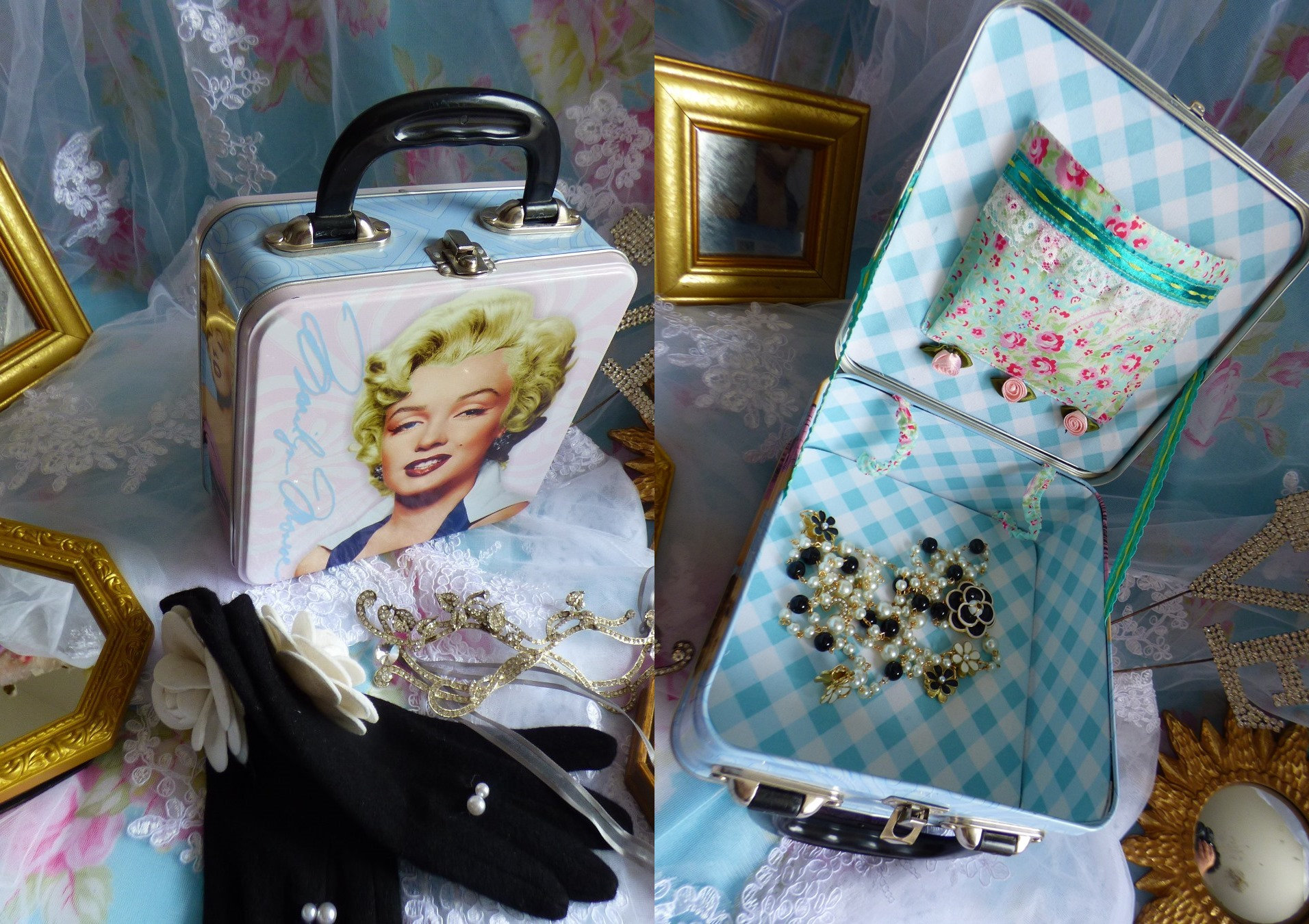 Upcycled Marilyn Monroe Lunch Box Purse Iconic Wearable Art 