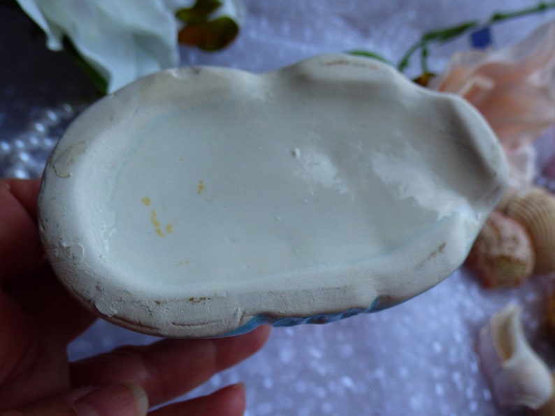Mid Century Vase Cherub Hält Schale Füllhorn Pflanzgefäß Keramik Keramik Shabby Cottage-Chic Shabby-Choke inspiriert No-marking/stempeln glasiert Bild 10