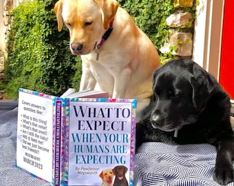 CUSTOM Funny Pregnancy Announcement - What to Expect When Your Humans Are Expecting Dog Cat Pet 100% DIGITAL Book Cover