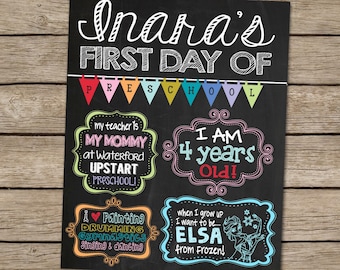 First Day of School Chalkboard Sign: Custom Printable (Digital File)