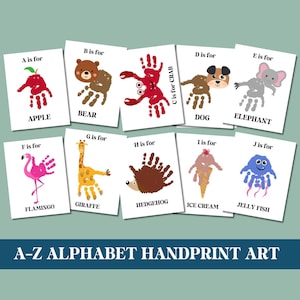 ABC A-Z Alfabeto Handprint Craft / Livro de Memória Fônica / Mãos e Pegadas Bebê Criança Pré-escolar Sala de Aula Homeschool Professor PDF para impressão