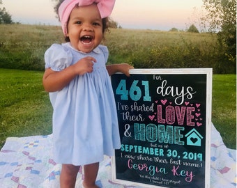 Chalkboard Adoption Announcement Sign: Photoshoot Prop (Digital File)