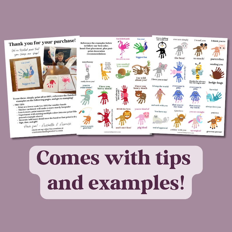 Handiprint Sheets Handprint Card Craft / Cute Gift Keepsake Art Project / Hand ...
