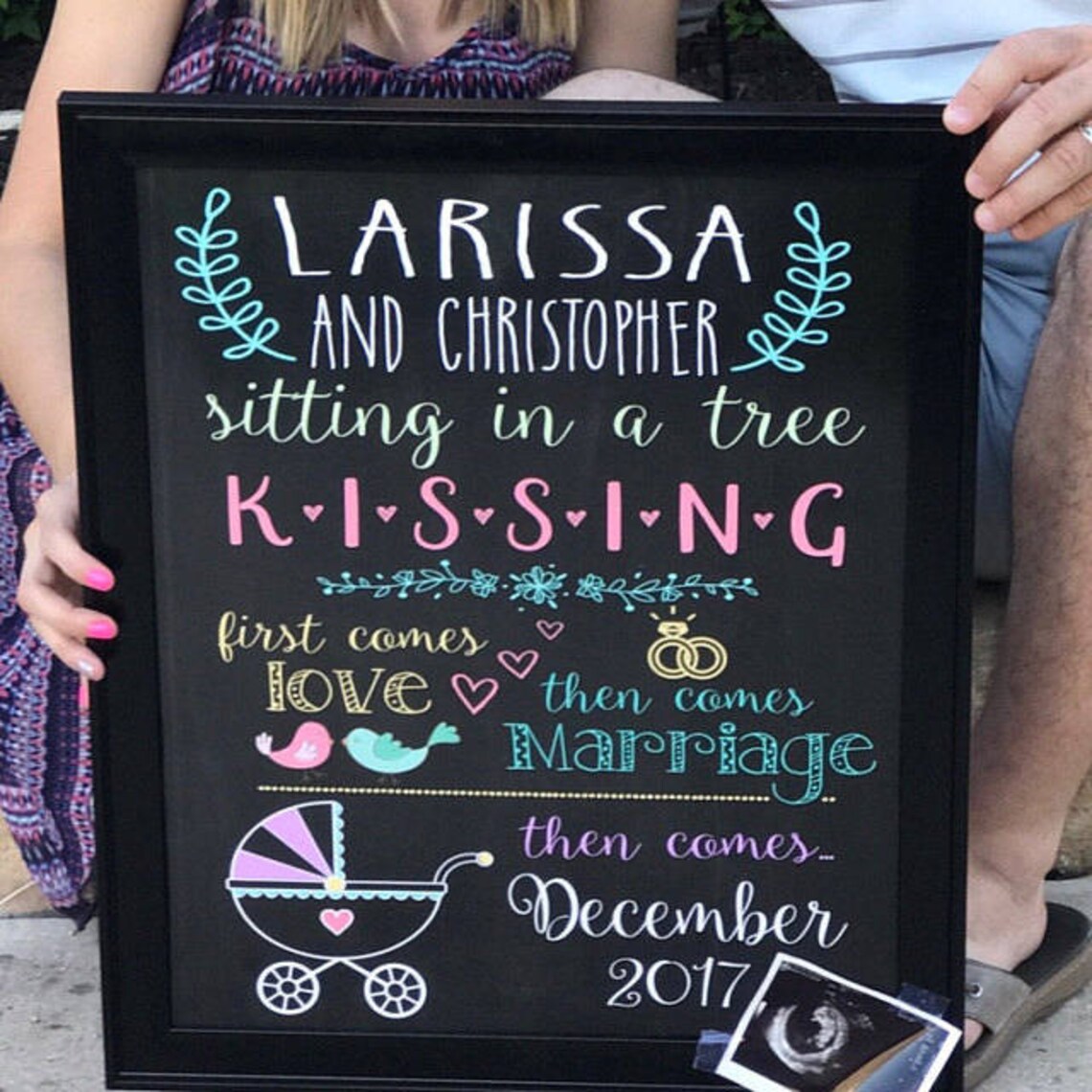 Printable Chalkboard Pregnancy Announcement Sign Digital File - Etsy