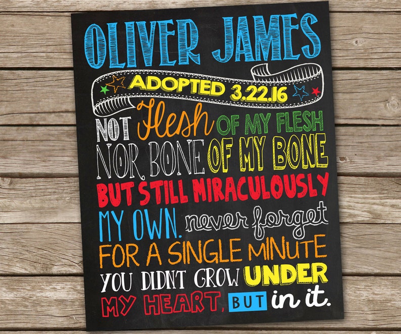 Printable Adoption Announcement Sign Digital File Chalkboard | Etsy