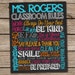CLASSROOM RULES SIGN - Personalized Teacher Gift - Customized Printable ...