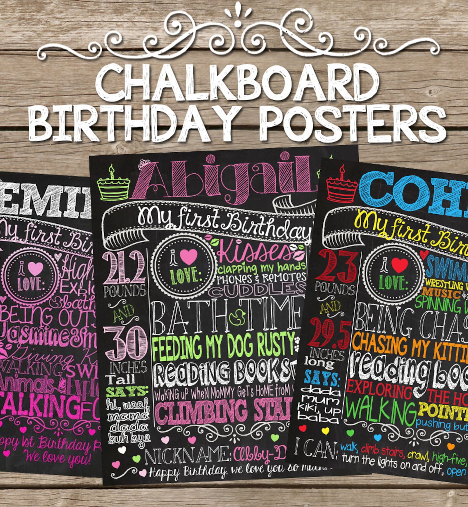 chalkboard-birthday-sign-customized-birthday-chalkboard-poster-etsy