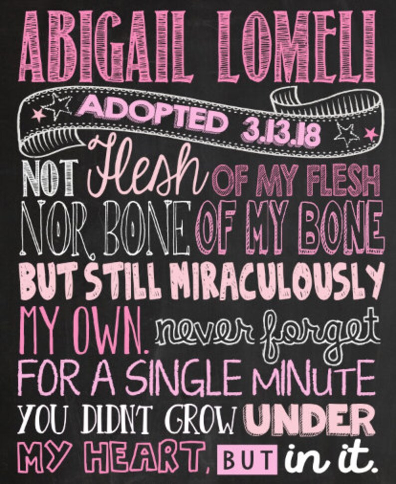 Printable Adoption Announcement Sign Digital File Chalkboard | Etsy