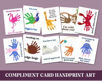 Handprint Card Craft / Cute Gift Keepsake Art Project / Hand & Footprints Baby Toddler Preschool Classroom Project - Printable PDF