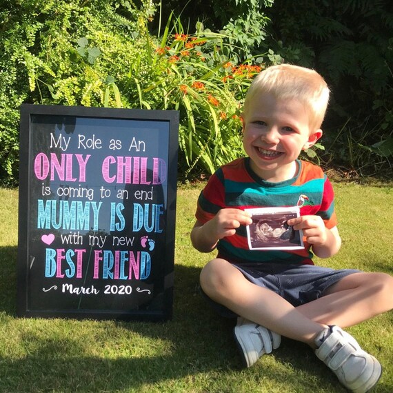 Printable Chalkboard Pregnancy Announcement Sign Digital File | Etsy