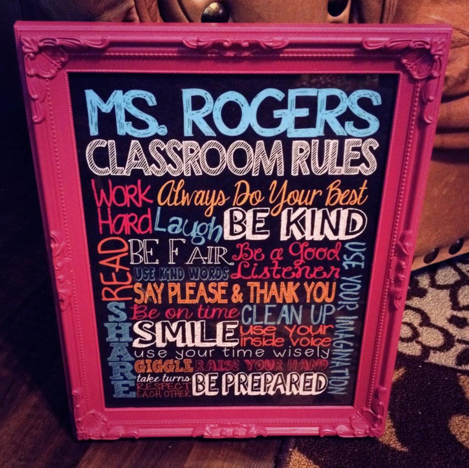 CLASSROOM RULES SIGN - Personalized Teacher Gift - Customized Printable ...