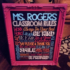 CLASSROOM RULES SIGN - Personalized Teacher Gift - Customized Printable ...